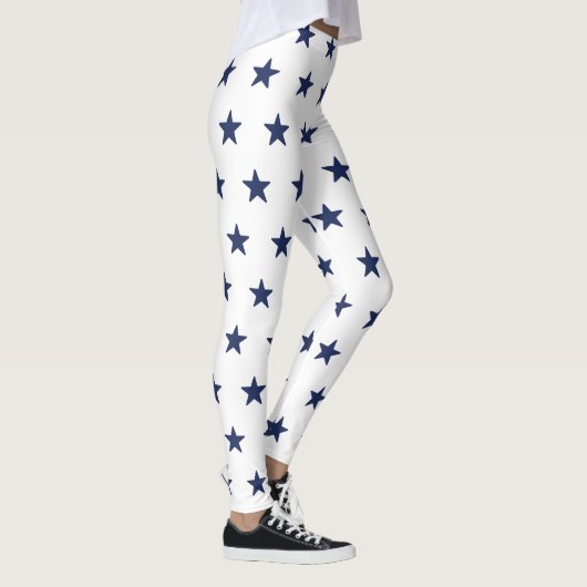 Navy Blue en White American Flag geïnspireerd Leggings (Rechts)