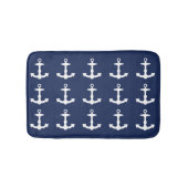 Navy Blue en White Anchor Pattern Badmat (Voorkant)