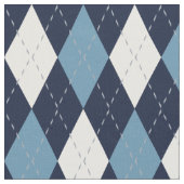 Navy Blue en White Argyle Pattern Stof (Close Up)