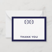 Navy Blue en White Business Logo - Hartelijk dank Notitiekaartje (Voorkant)