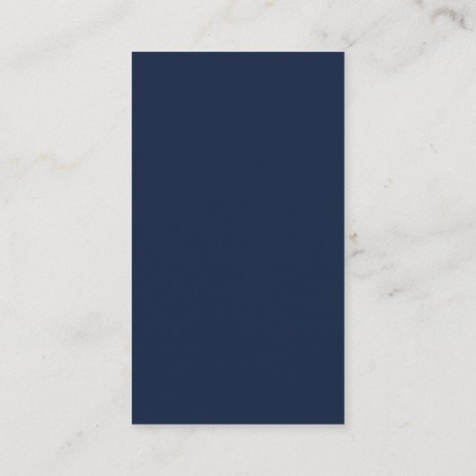 Navy Blue en White Business Review Kaart (Achterkant)