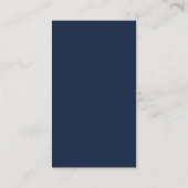 Navy Blue en White Business Review Kaart (Achterkant)