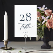 Navy Blue en White Calligraphy Modern Wedding Kaart