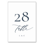 Navy Blue en White Calligraphy Modern Wedding Kaart (Voorkant)