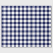 Navy Blue en White Check Pset |Groot patroon| Cadeaupapier (Vlak)