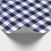 Navy Blue en White Check Pset |Groot patroon| Cadeaupapier (Hoek)