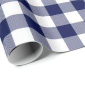 Navy Blue en White Check Pset |Groot patroon| Cadeaupapier (Rol Hoek)