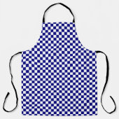 Navy Blue en White Checkerboard Pattern Schort (Voorkant)