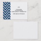 Navy Blue en White Chevron Pattern 2 Visitekaartje (Voorkant / Achterkant)