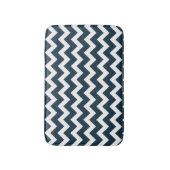 Navy Blue en White Chevron Pattern Badmat (Voorkant Verticaal)