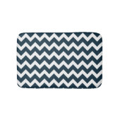 Navy Blue en White Chevron Pattern Badmat (Voorkant)