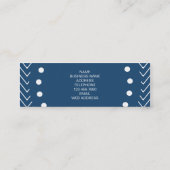 Navy Blue en White Chevron Pattern, Uw Monogram Mini Visitekaartje (Achterkant)