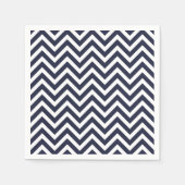 Navy Blue en White Chevron Servet (Voorkant)