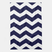 Navy Blue en White Chevron Theedoek (Verticaal)