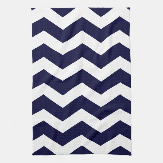 Navy Blue en White Chevron Theedoek (Verticaal)