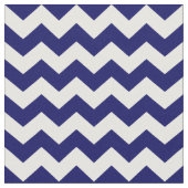 Navy Blue en White Chevron Zigzag Pattern Stof (Close Up)