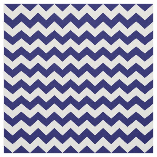 Navy Blue en White Chevron Zigzag Pattern Stof (Swatch)