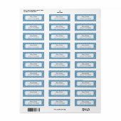 Navy Blue en White Circle Fan Pattern Etiket (Full Sheet)