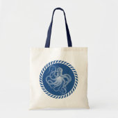 Navy Blue en White Cute Octopus Illustration Tas (Voorkant)