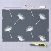 Navy Blue en White Dandelion Flowers Tissuepapier (Craft)