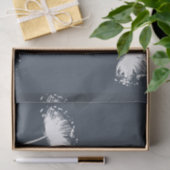 Navy Blue en White Dandelion Flowers Tissuepapier (Geschenk)