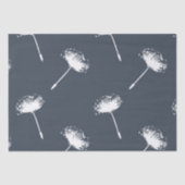 Navy Blue en White Dandelion Flowers Tissuepapier (Voorkant)