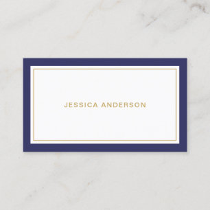Navy Blue en White Elegant Modern Visitekaartje