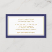 Navy Blue en White Elegant Modern Visitekaartje (Achterkant)