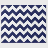 Navy Blue en White Extra Large Chevron Cadeaupapier (Vlak)