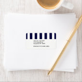 Navy Blue en White Extra Large Stripe Pattern Etiket (Insitu)