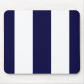 Navy Blue en White Extra Large Stripe Pattern Muismat (Voorkant)