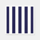 Navy Blue en White Extra Large Stripe Pattern Servetten (Voorkant)