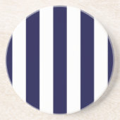 Navy Blue en White Extra Large Stripe Pattern Zandsteen Onderzetter (Voorkant)
