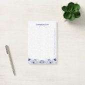 Navy Blue en White Floral Lace 2 Post-it® Notes (Kantoor)