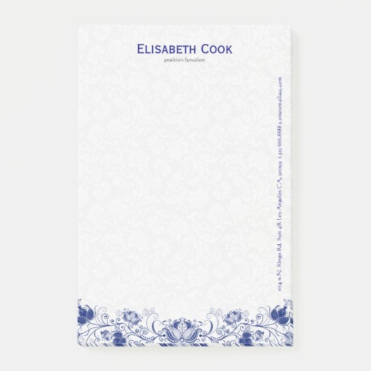 Navy Blue en White Floral Lace 2 Post-it® Notes (Voorkant)