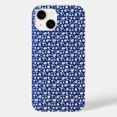 Navy Blue en White Floral Pattern Case-Mate iPhone Case (Achterkant)