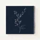 Navy Blue en White Floral Spiral notebook Notitieboek (Achterkant)
