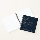 Navy Blue en White Floral Spiral notebook Notitieboek (Binnen)