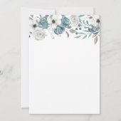 Navy Blue en White Floral Yule Winter Solstice Kaart (Achterkant)