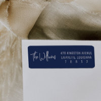Navy Blue en White Fun Modern Return Address