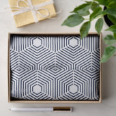 Navy-Blue en White Geometric Pattern Tissuepapier (Geschenk)