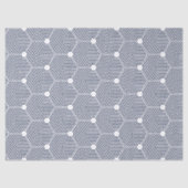 Navy-Blue en White Geometric Pattern Tissuepapier (Voorkant)
