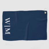 Navy Blue en White, gepersonaliseerd Golfhanddoek (Horizontaal)