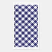 Navy Blue en White Gingham Check Servet (Voorkant)