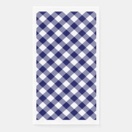 Navy Blue en White Gingham Check Servet