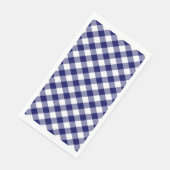 Navy Blue en White Gingham Check Servet (Hoek)