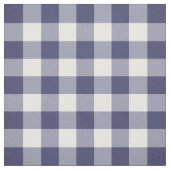 Navy Blue en White Gingham Pattern Fabric Stof (Swatch)