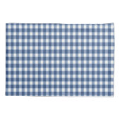 Navy Blue en White Gingham Pattern Kussensloop (Achterkant-Links)