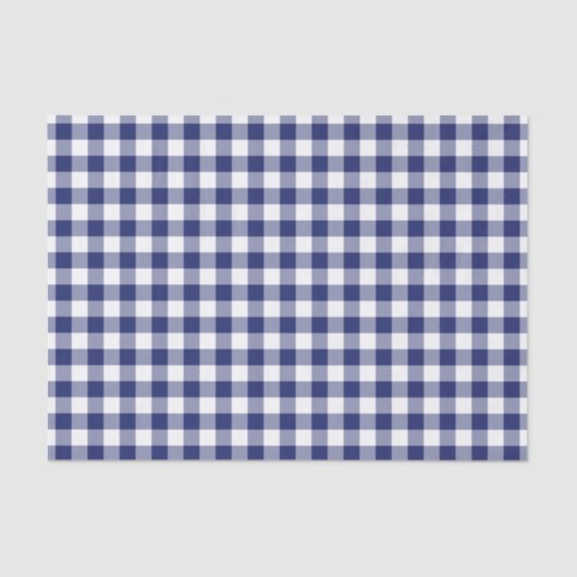 Navy Blue en White Gingham Pattern Tissuepapier (Voorkant)