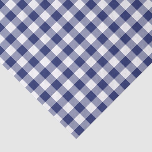 Navy Blue en White Gingham Pattern Tissuepapier (Detail)
